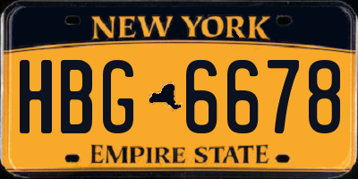 NY license plate HBG6678