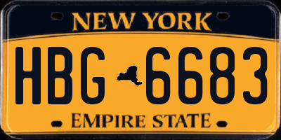 NY license plate HBG6683
