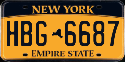 NY license plate HBG6687