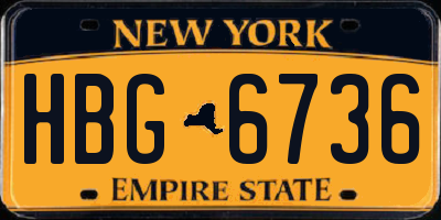 NY license plate HBG6736