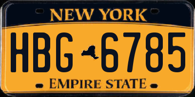 NY license plate HBG6785