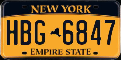 NY license plate HBG6847