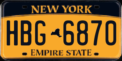 NY license plate HBG6870
