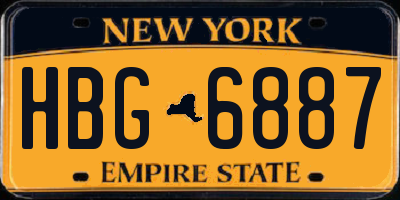 NY license plate HBG6887