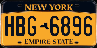 NY license plate HBG6896