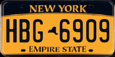 NY license plate HBG6909