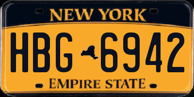 NY license plate HBG6942