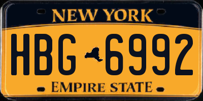NY license plate HBG6992