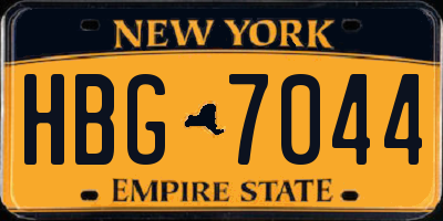 NY license plate HBG7044