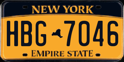 NY license plate HBG7046