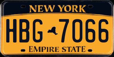 NY license plate HBG7066