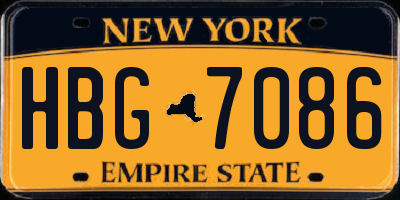 NY license plate HBG7086