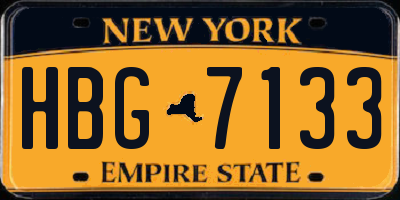 NY license plate HBG7133