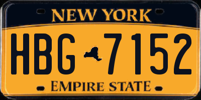 NY license plate HBG7152