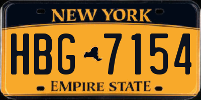 NY license plate HBG7154