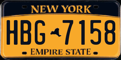 NY license plate HBG7158