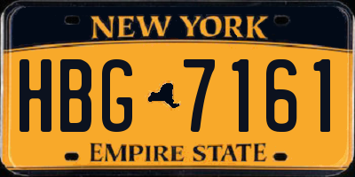 NY license plate HBG7161