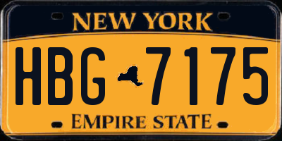 NY license plate HBG7175