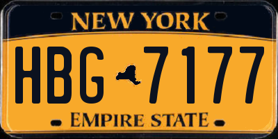 NY license plate HBG7177