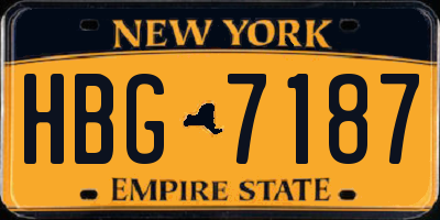 NY license plate HBG7187