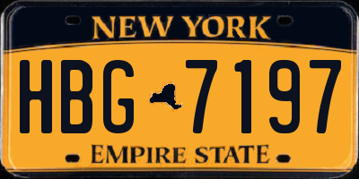 NY license plate HBG7197