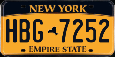 NY license plate HBG7252