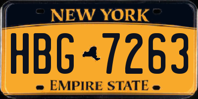 NY license plate HBG7263