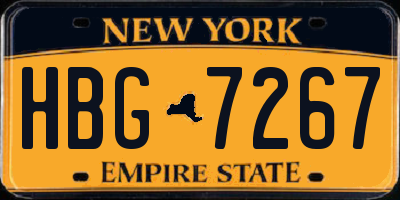 NY license plate HBG7267