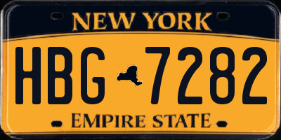 NY license plate HBG7282