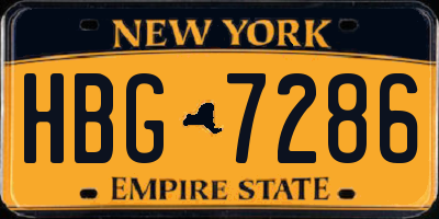 NY license plate HBG7286