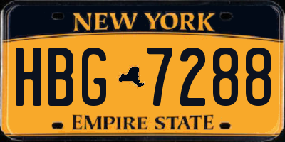 NY license plate HBG7288