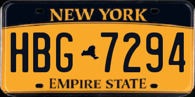 NY license plate HBG7294