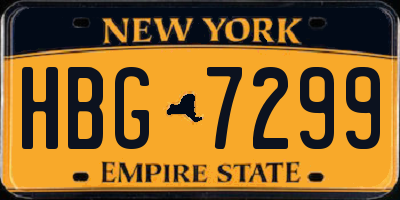 NY license plate HBG7299