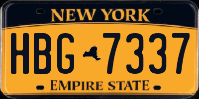 NY license plate HBG7337