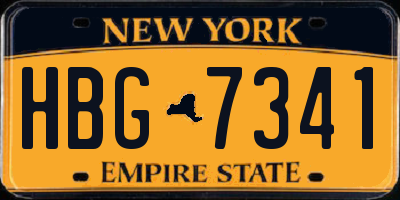 NY license plate HBG7341
