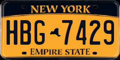 NY license plate HBG7429