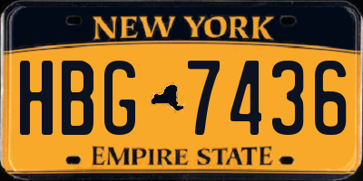 NY license plate HBG7436