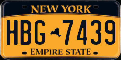 NY license plate HBG7439