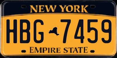 NY license plate HBG7459