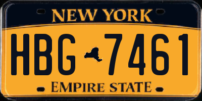 NY license plate HBG7461