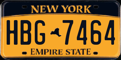 NY license plate HBG7464