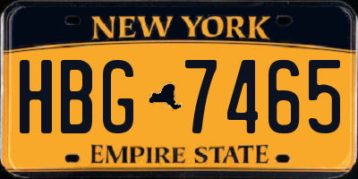 NY license plate HBG7465