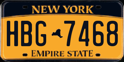 NY license plate HBG7468