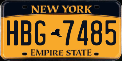 NY license plate HBG7485