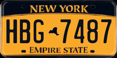NY license plate HBG7487