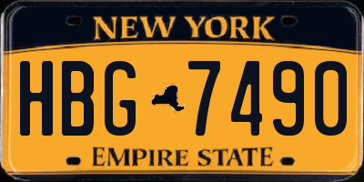 NY license plate HBG7490