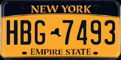NY license plate HBG7493