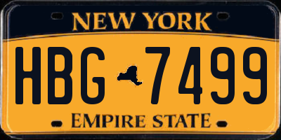 NY license plate HBG7499