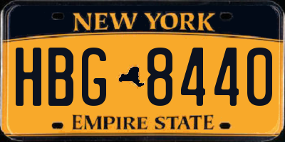 NY license plate HBG8440