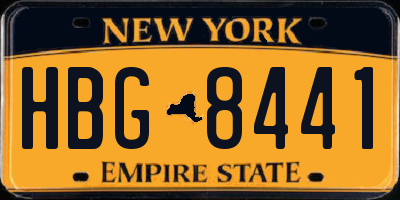 NY license plate HBG8441